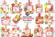 Watercolor Happy Madras Day Clipart, a Seasonal Illustration by Canvas Craft (Thumbnail 1 of 3)