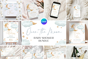 Over the Moon Baby Shower Bundle, an Invitation Template by Digital_Mind (Thumbnail 1 of 8)