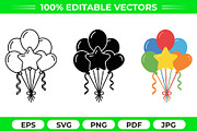 Balloon Party Vector Trio Pack, an Object Graphic by Artonix (Thumbnail 1 of 3)