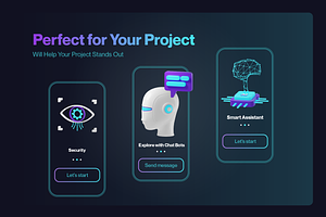 3D Artificial Intelligence Icons