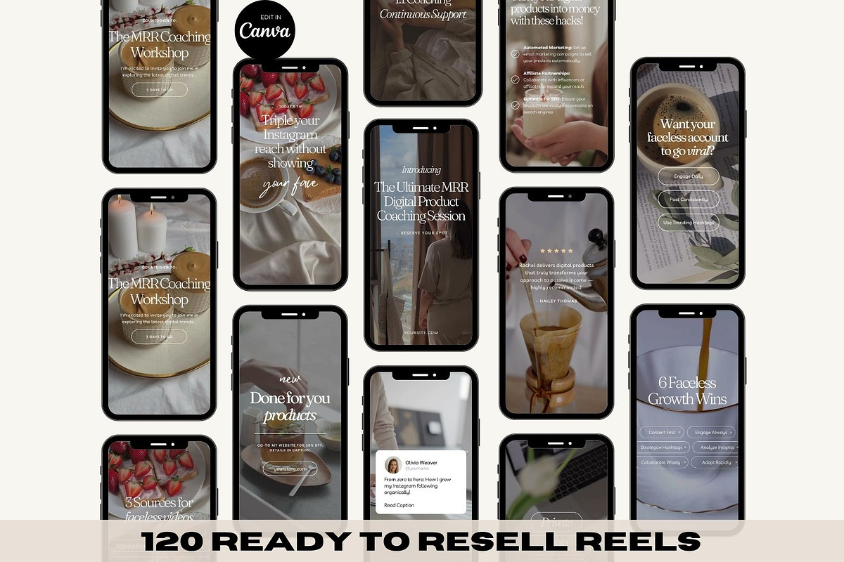 PLR MRR Faceless Reels Resell Rights, a Social Media Template by The Thrive Society (Photo 4 of 9)