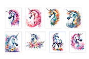 Unicorn in wreath of flowers, an Animal Illustration by Michiru13 (Thumbnail 3 of 4)