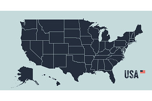 USA Map. Poster map of United States, an Illustration by Foxys Graphic