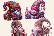 WHIMSICAL PINK YULETIDE GNOMES PNG, a Person Illustration by Daring Digies (Thumbnail 3 of 5)