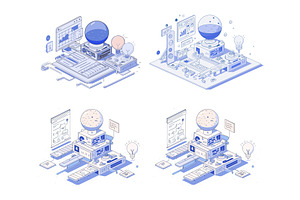 Ideas factory isometric vector, a Technology Illustration by Onyx