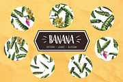 Banana Leaves Watercolor, a Pattern Graphic by Planolla (Thumbnail 4 of 6)