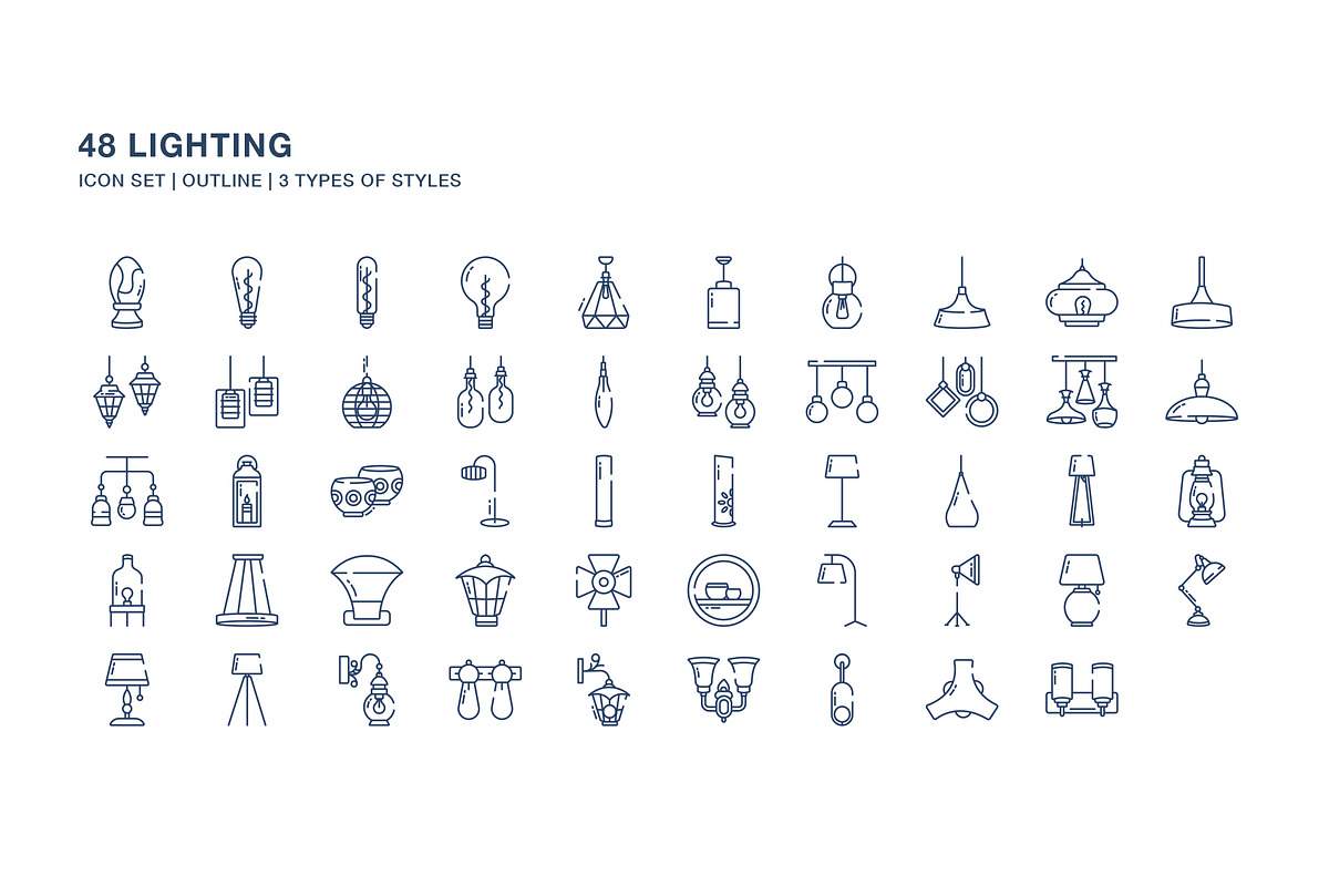 Lighting and electric bulb icon set, an Icon by Icongeek26 (Photo 3 of 4)