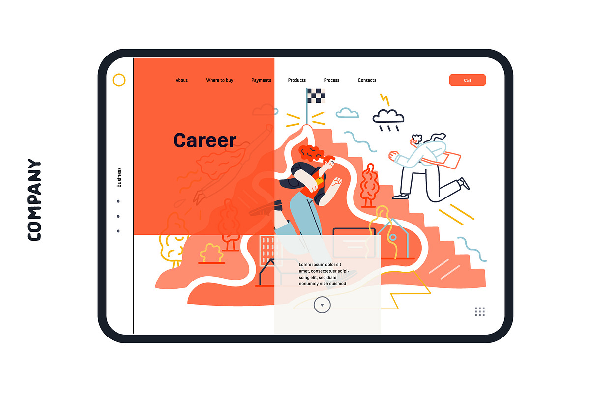Company, flat web illustrations, a Templates & Theme by Grivina's shop (Photo 24 of 27)