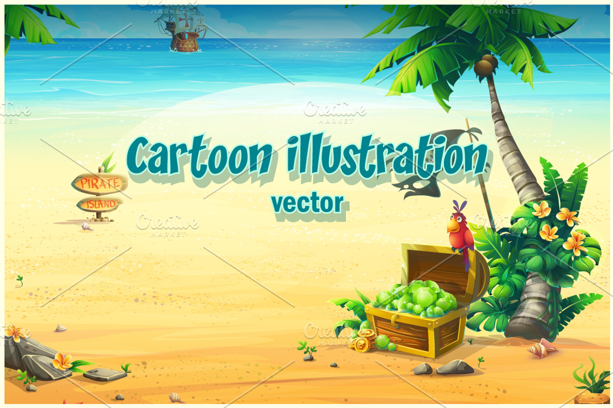 Set of illustrations on beach theme, a Decorative Illustration by Nearbirds (Photo 1 of 7)