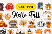 Whimsy Boho Fall Clipart, a Decorative Illustration by PaintPixelCo (Thumbnail 1 of 10)