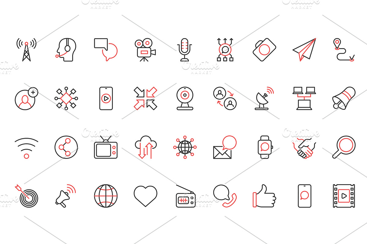 Social media global icons, a Technology Illustration by Lemberg Vector