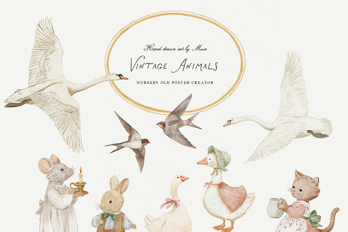 The Gentle Storybook Vintage Prints, a Background Graphic by Muse Artist (Photo 5 of 26)