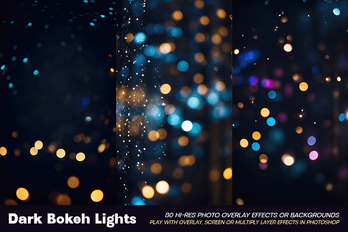 Dark Bokeh Photo Overlay Effects, a Background Graphic by Deeezy (Photo 11 of 14)
