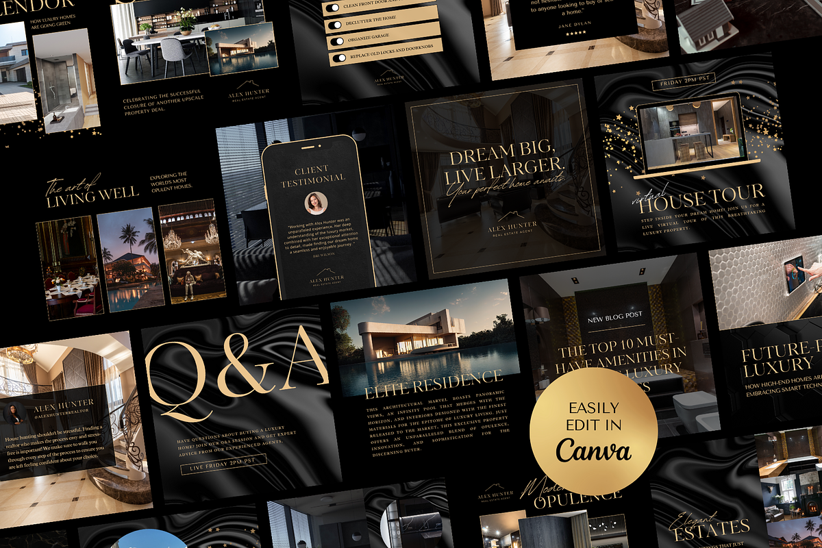Luxury Real Estate Social Templates, a Social Media Template by Galaxybomb (Photo 1 of 9)