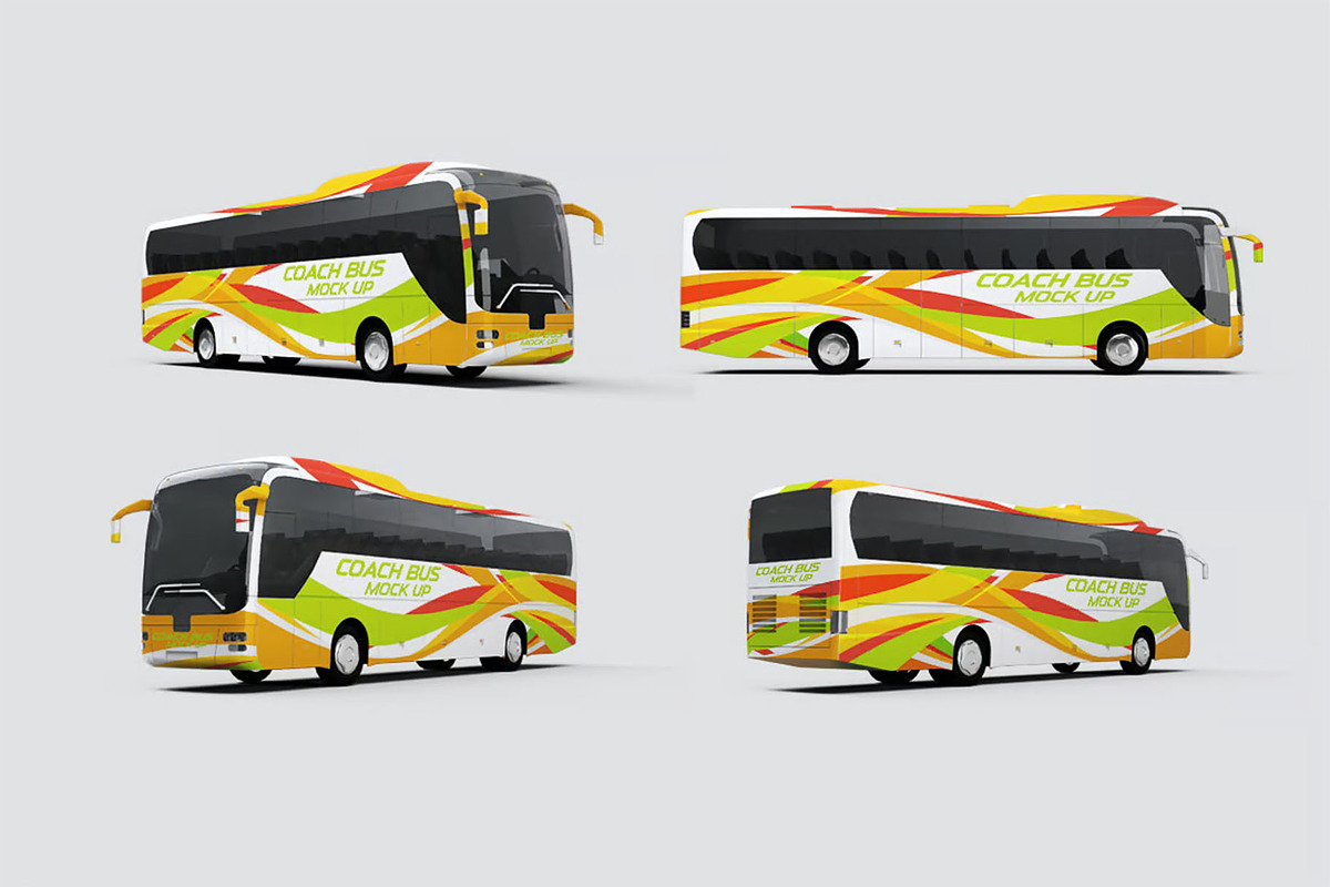 Coach Bus Mock-Up, a Product Mockup by DesignRushMarket (Photo 1 of 7)