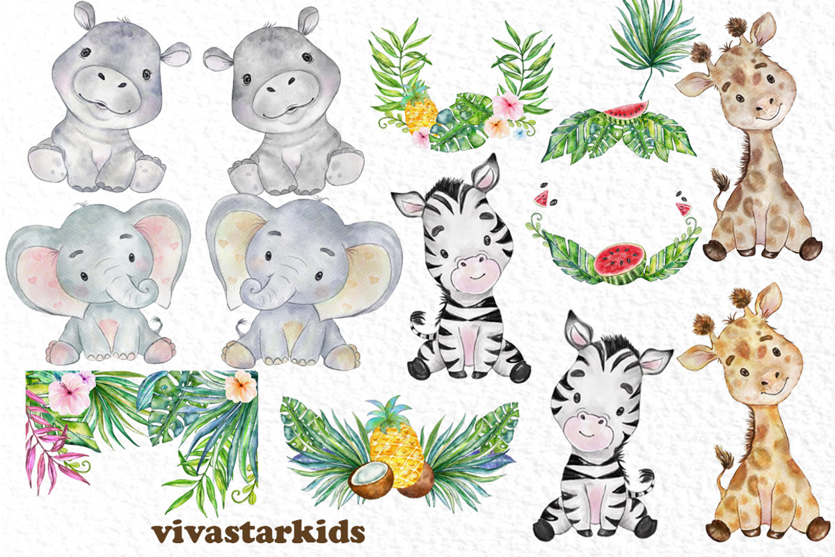 Safari Animals, Jungle Animals Png, an Animal Illustration by vivastarkids (Photo 3 of 9)