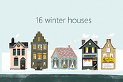 Winter snow covered houses clipart, an Education Illustration by NataLyaroArt (Thumbnail 3 of 6)