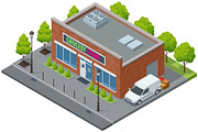 Isometric Grocery Store with, an Object Illustration by Golden Sikorka (Thumbnail 2 of 3)