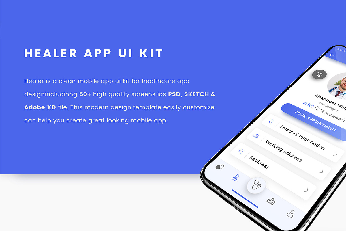 Healer App UI KIT, an UI Kit Template by No.13 (Photo 2 of 4)