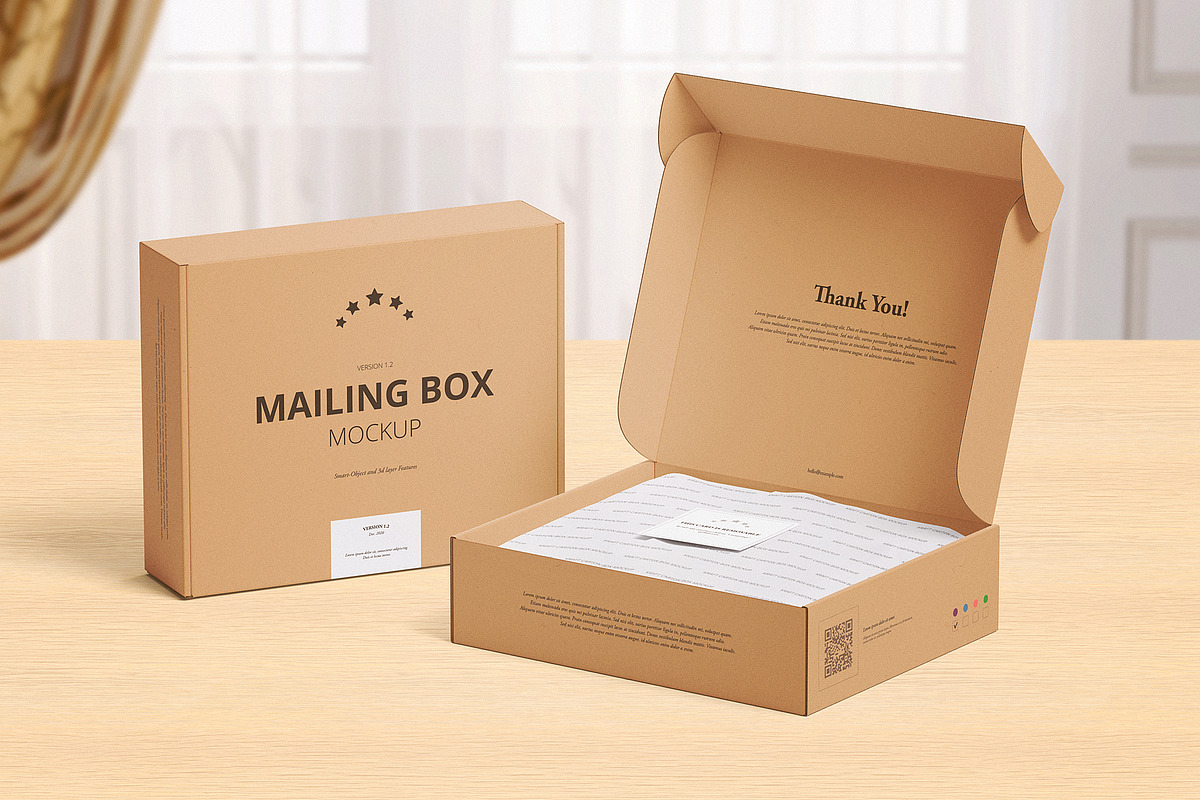 Shipping | Mailing Box Mock-up, a Cups & Container Mockup by WebAndCat (Photo 9 of 16)