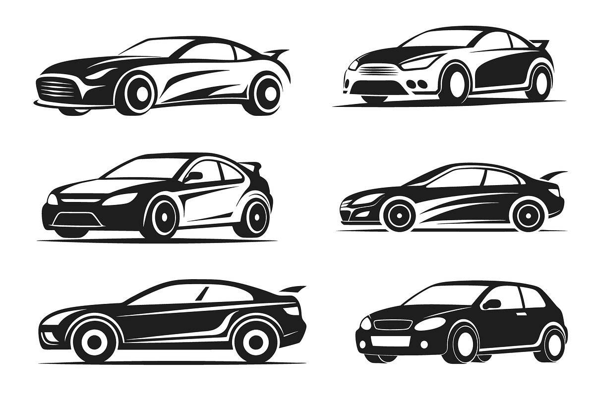 Car vector silhouette set, an Object Graphic by Billah Hub