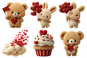 Valentine Fluffy Clipart PNG Bundle, an Illustration by Daily.Designs (Thumbnail 3 of 5)