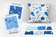 Abstract Blue Terrazzo Patterns, a Pattern Graphic by Julie&Taily (Thumbnail 3 of 9)