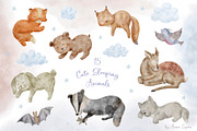 Cute Sleeping Animals., an Animal Illustration by Designwork (Thumbnail 9 of 17)