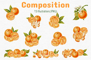 Tangerines — Watercolor Illustration, a Food Illustration by Andre_Eva (Thumbnail 4 of 11)