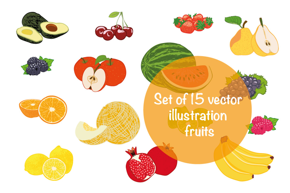 Vector illustration fruits, a Food Illustration by Svet22one