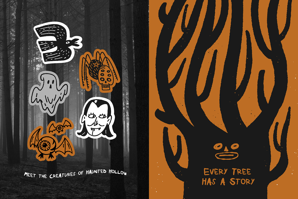 Haunted Hollow: Halloween Kit., a Seasonal Illustration by Red Monkey (Photo 3 of 11)