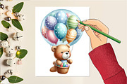 Easter Bear Hot Air Balloon Clipart, an Illustration by DreamCafeArt (Thumbnail 5 of 6)
