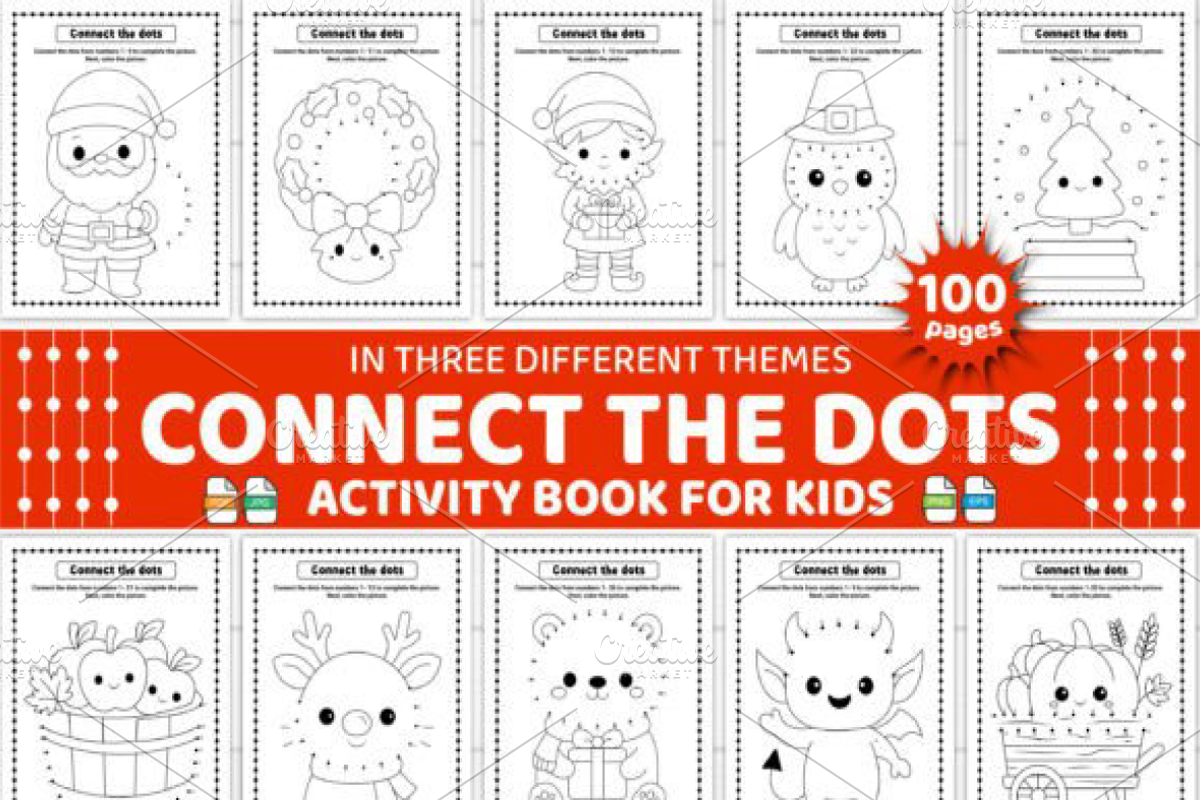 Holiday Dot-to-Dot Activity Book Kid, a Decorative Illustration by Ink Gallery (Photo 1 of 4)