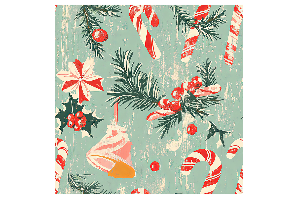 Vintage Holiday 2 Digital Paper, a Pattern Graphic by Chromolume Studio (Photo 5 of 28)