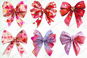 Watercolor Valentine Bow Clipart, an Illustration by Creative Art (Thumbnail 4 of 9)