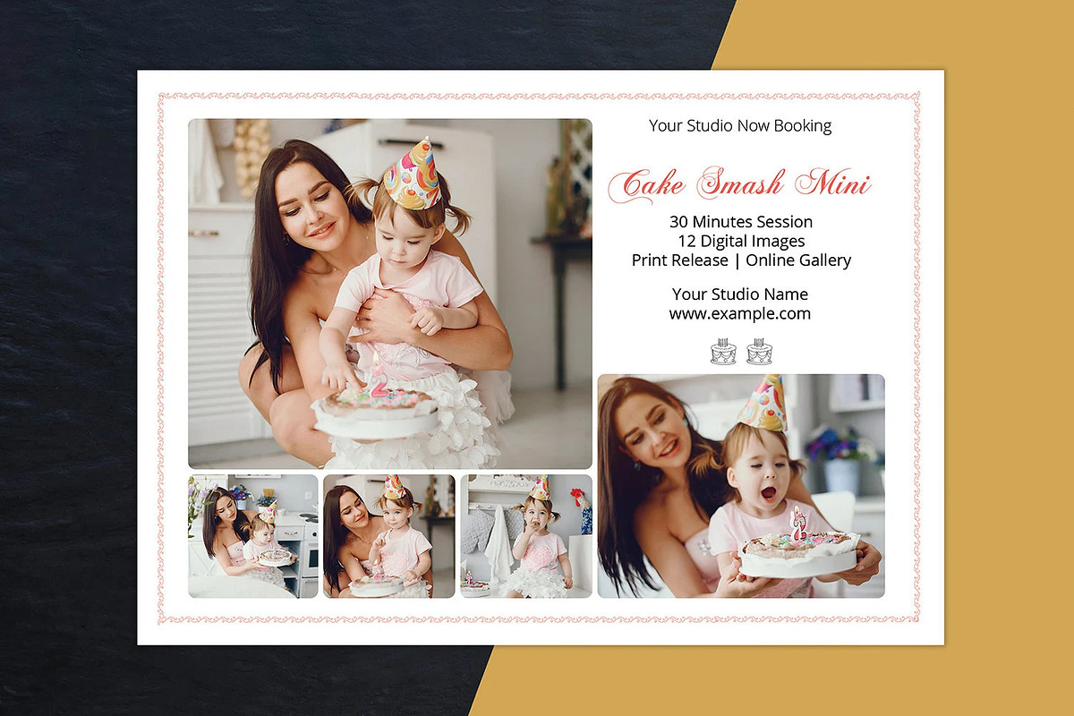 Cake Smash Mini Session Template, a Flyer Template by retrographix (Photo 3 of 3)
