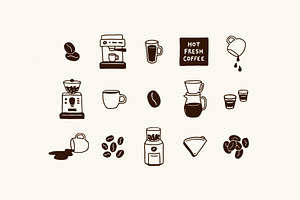 Coffee Hand-Drawn Icon Set