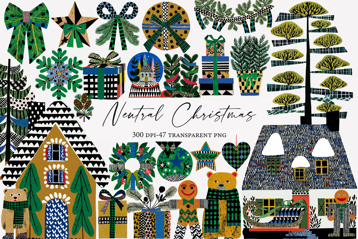 Neutral Christmas Clipart Bundle, an Illustration by Designworld (Photo 1 of 6)