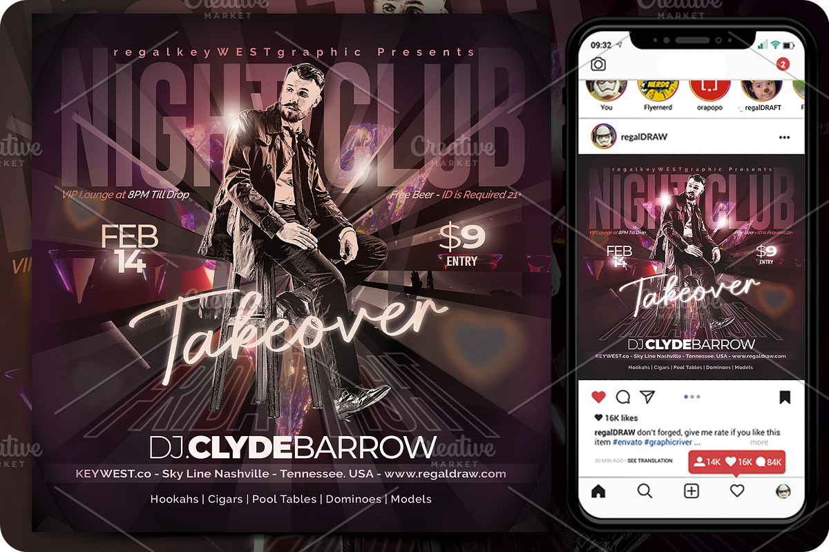 Night Club Party Flyer, a Flyer Template by regalDRAW (Photo 1 of 3)
