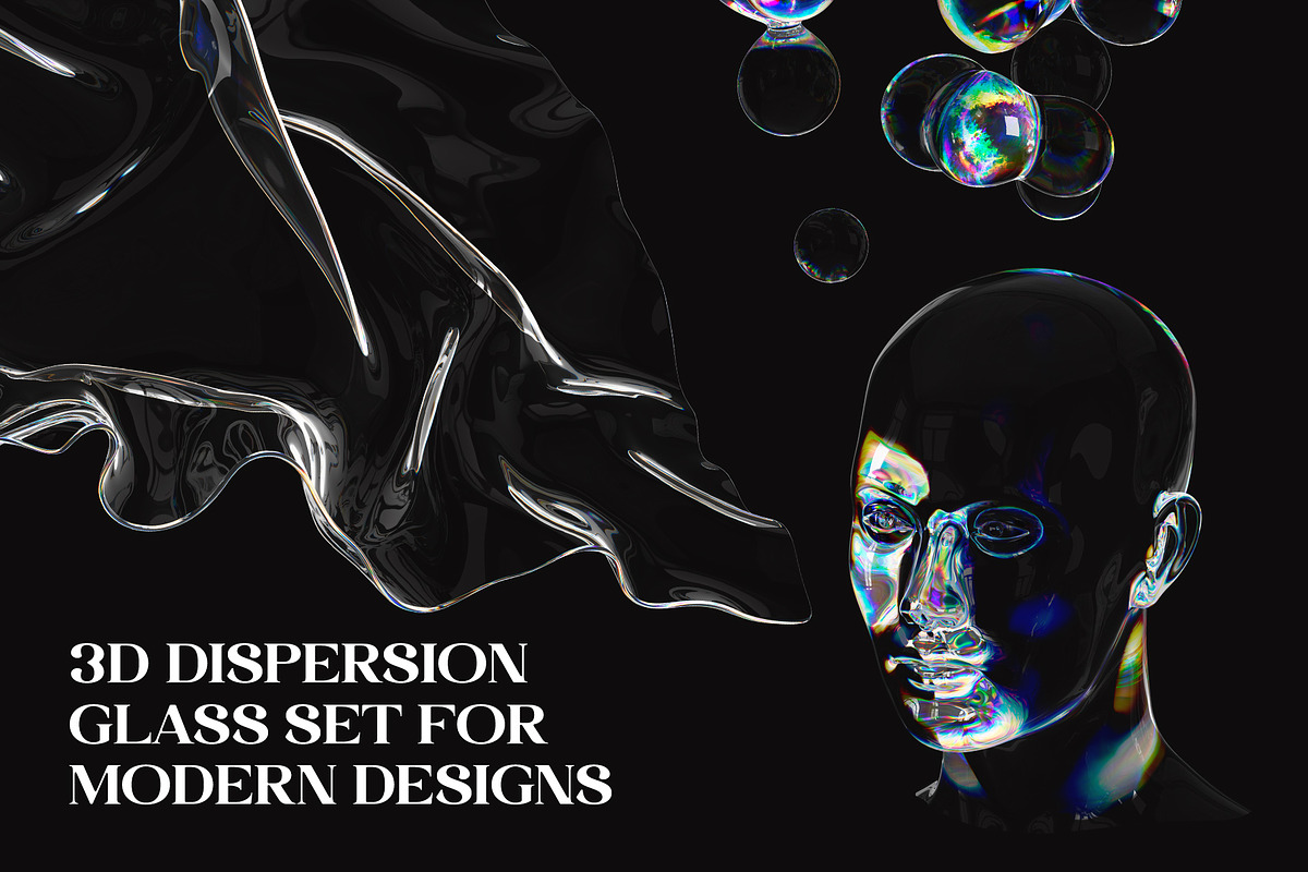 3D Dispersion Glass Shapes Vol2, a Graphic by LarysaZabrotskaya (Photo 8 of 16)