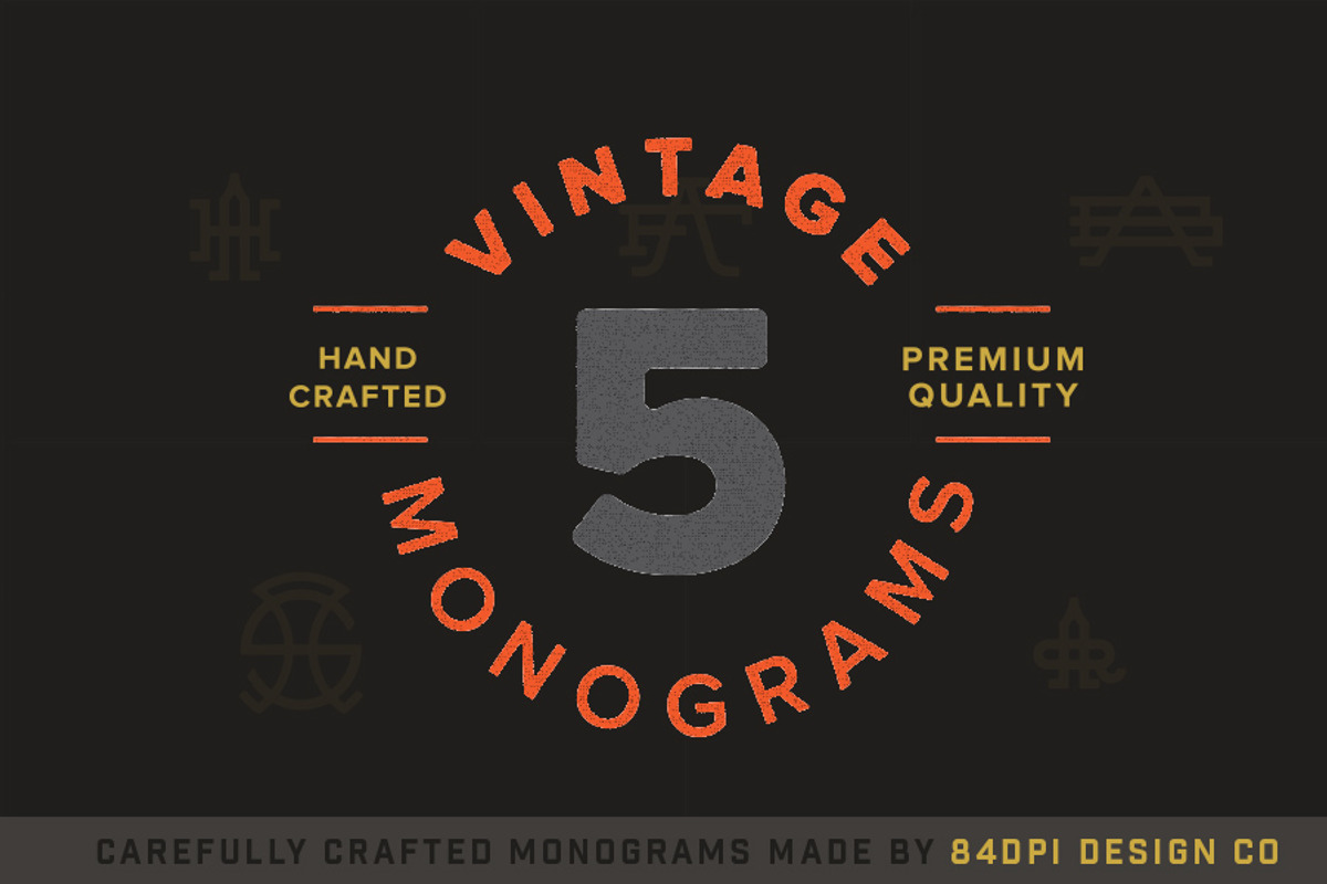 5 Vintage Monograms Samples, a Branding & Logo Template by Design Union Mx (Photo 1 of 2)