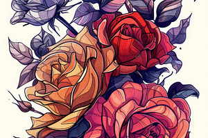An artistic depiction of a bouquet o, a Photo by LOGOCREATIVE
