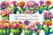 Watercolor Cactus Clipart, an Illustration by Designworld (Thumbnail 1 of 5)