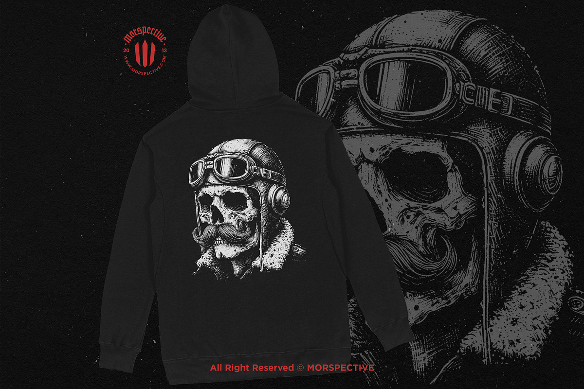 10 Bundle Dark Art Skull Pilot, an Illustration by Morspective (Photo 4 of 7)