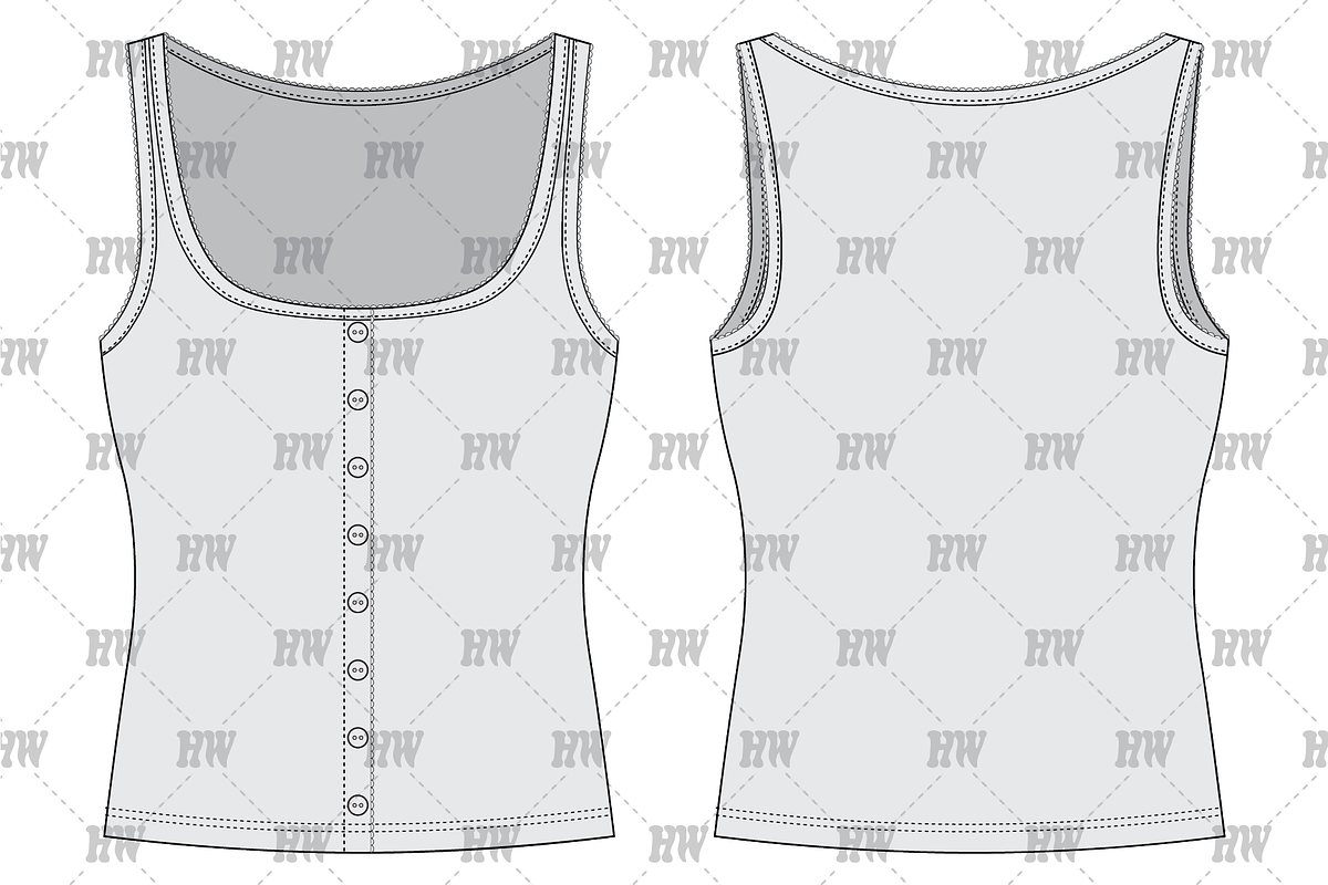Scalloped Tank Fashion Flat, a Shirt Mockup by haydenwentworth (Photo 1 of 3)