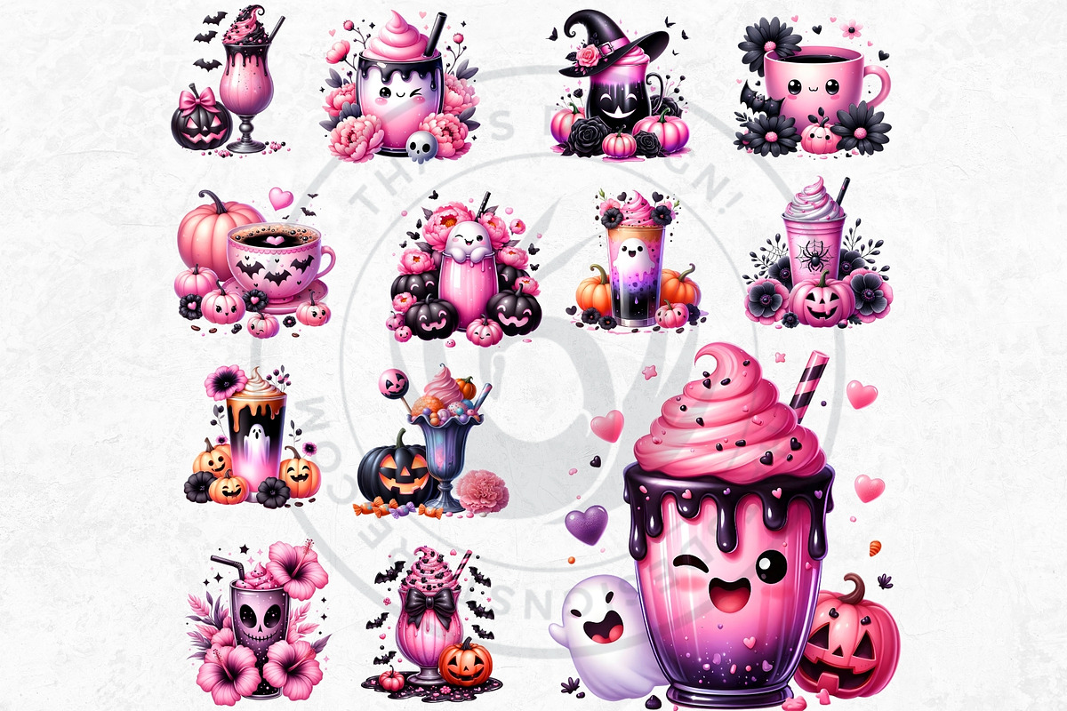 Pastel Goth Halloween Drinks PNG, a Seasonal Illustration by ThatsDesignArt (Photo 5 of 10)