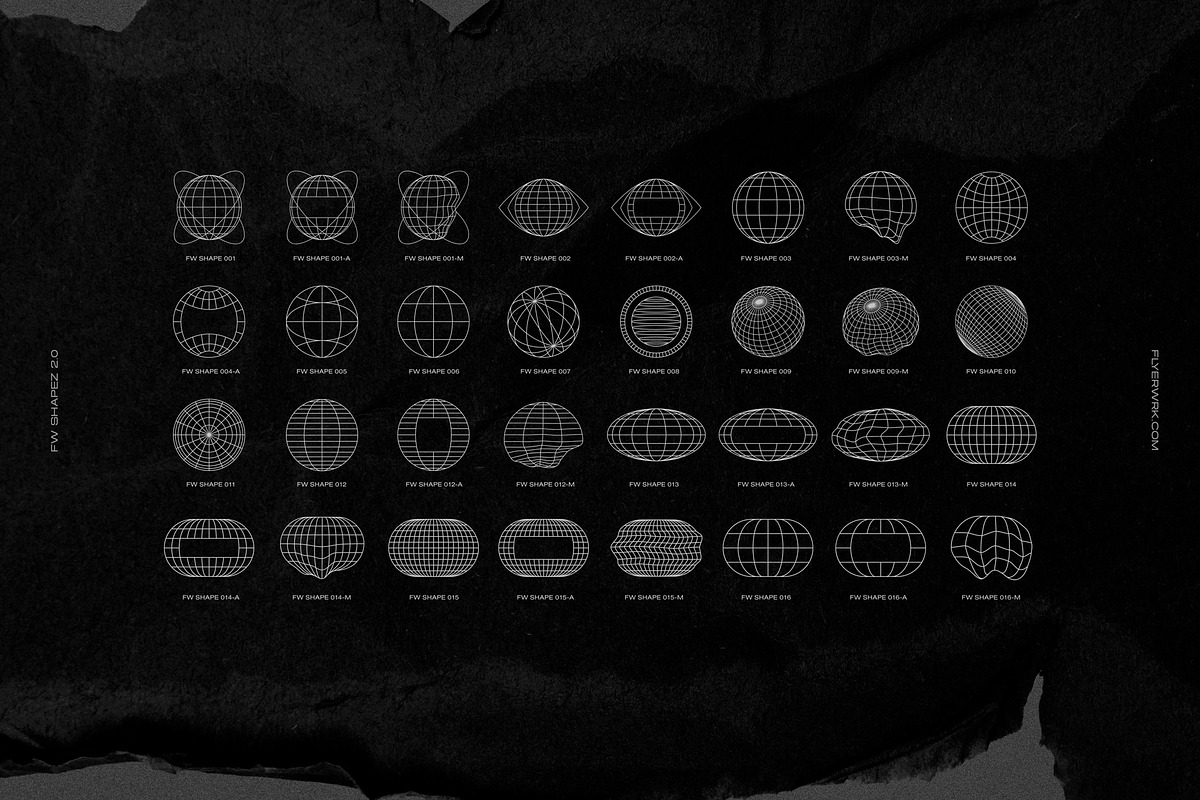 200 Retro Futuristic Shapes, an Object Graphic by FLYERWRK (Photo 2 of 13)