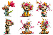Floral Spring Teddy Bear Clipart, an Illustration by Daily.Designs (Thumbnail 7 of 8)