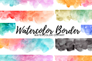 Watercolor border clipart, an Illustration by Writelovely (Thumbnail 1 of 2)