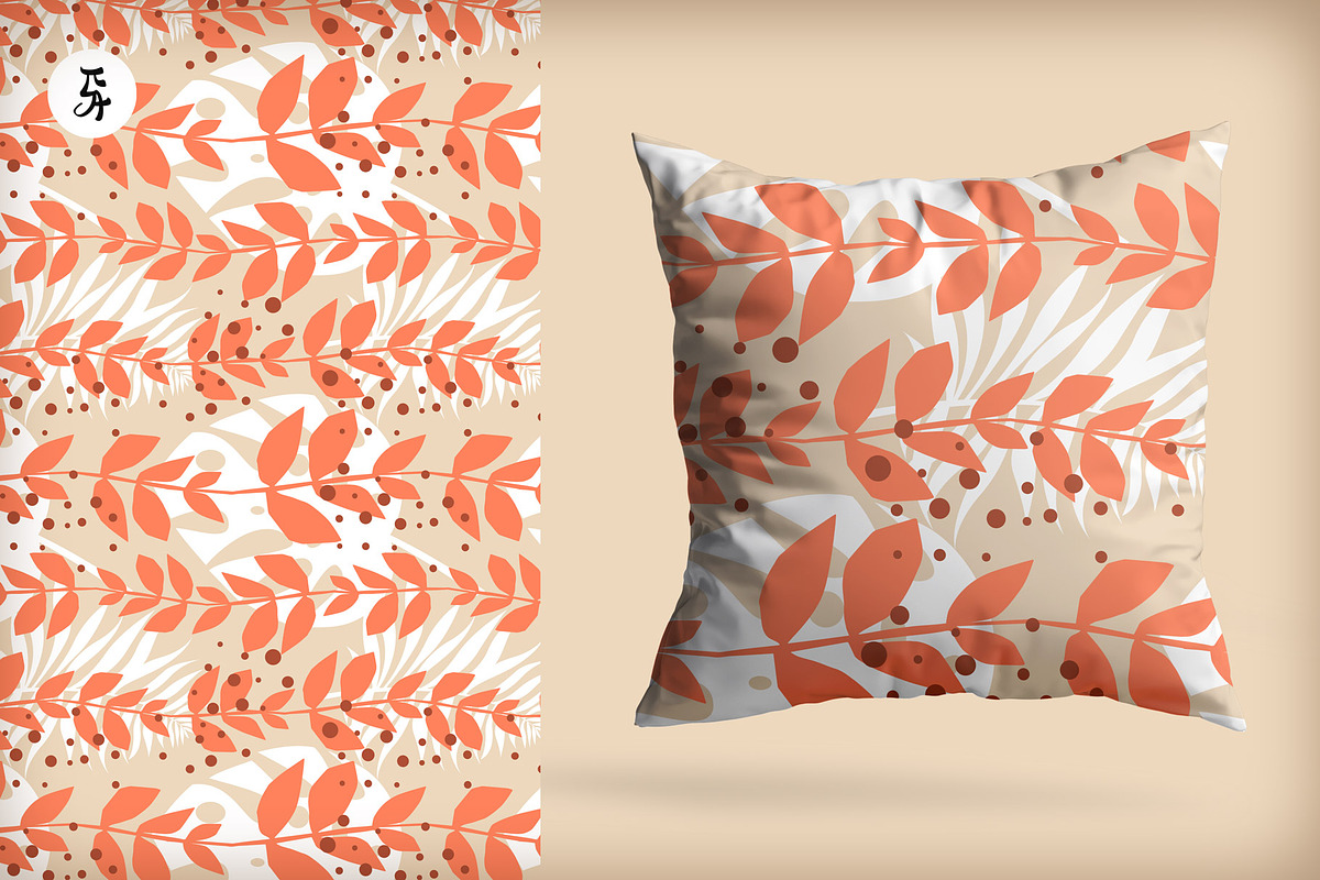 Floral Pattern Electric Tangerine, a Pattern Graphic by Pia Kolle (Photo 5 of 6)